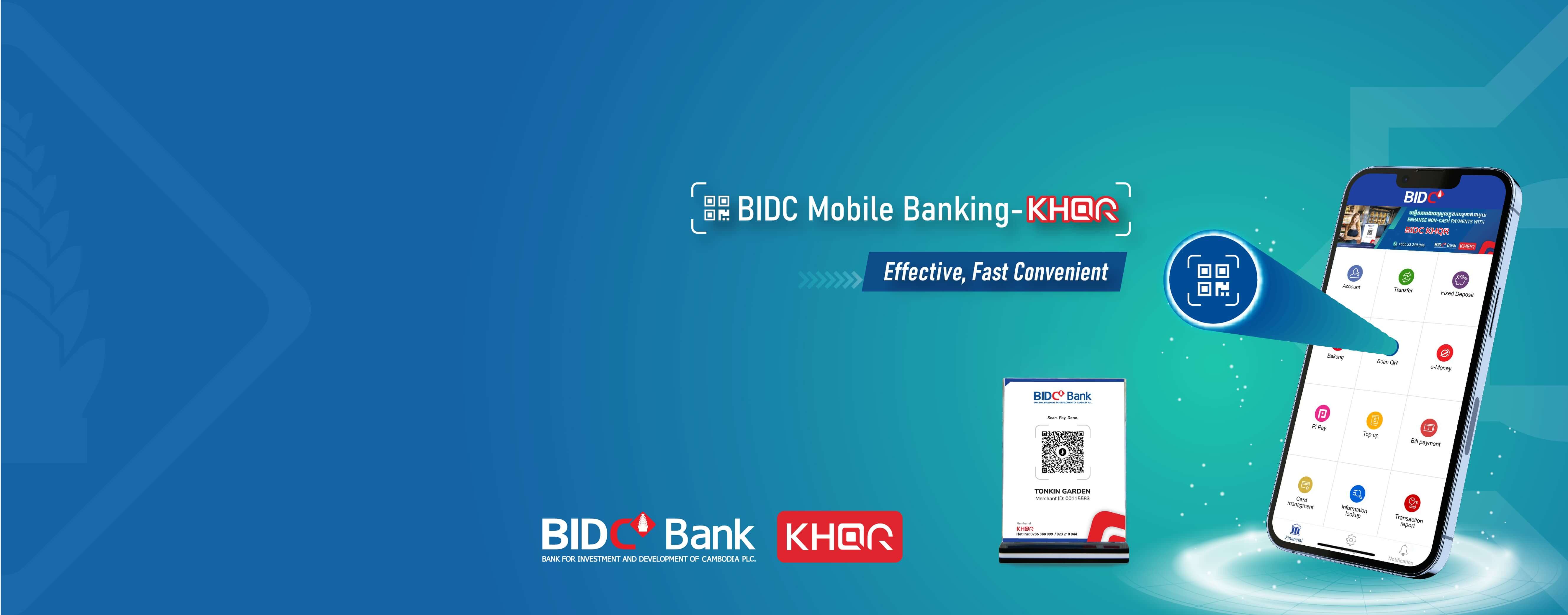 ទូទាត់ KHQR លើ BIDC Mobile Banking
